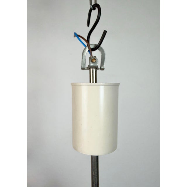 Silver Vintage Chandelier with Milk Glass from Elektrosvit, 1960s For Sale - Image 8 of 12