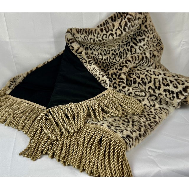 Custom Faux Snow Leopard Throw With Bullion Fringe Chairish