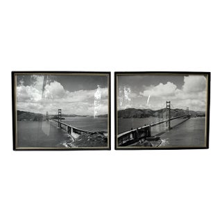 Pair of Vintage Golden Gate Bridge Black and White Photographs For Sale