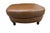Late 20th Century Classic Caramel Brown Leather Nailhead Ottoman / Coffee Table Pouf For Sale - Image 6 of 7