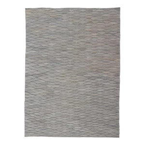 Large Modern Flat Weave Kilim in Wool With Shades of Gray and Rich Blue 14'0 X 18'10