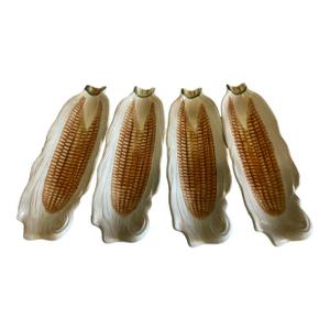 Vintage Ceramic Corn on the Cob Dishes - Set of 4