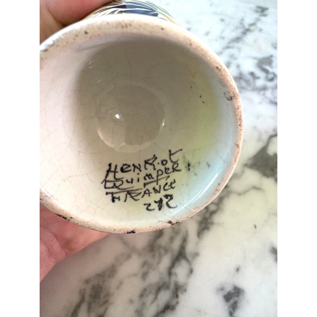 Henriot Quimper Henriot Quimper Egg Cup, French Pottery From Brittany, France. For Sale - Image 4 of 7