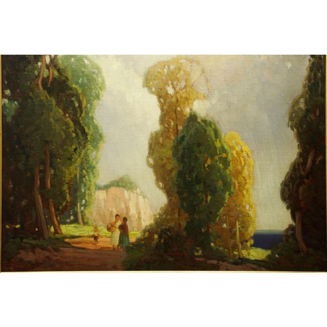 Early 20th Century American Colorist Landscape Painting “Lake Shore” by Frederic M. Grant For Sale - Image 5 of 12