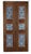 Underglaze-painted lotus and peony tiles set in an old wooden door Comprising ten tiles, eight of the same design,...