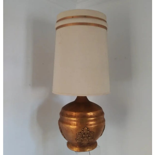 1970s Mid-Century Large Gold Leaf Lamp For Sale - Image 13 of 13