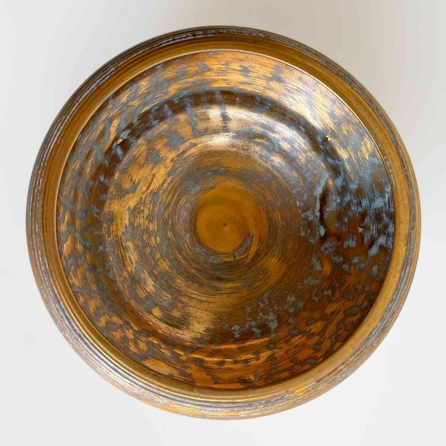 Mid-Century Modern Vintage 1960s Mid-Century Modern Stangle Pottery Bowl 22k Gold For Sale - Image 3 of 9