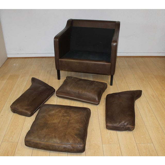 Leather Armchairs attributed to Borge Mogensen, 1970, Set of 2 For Sale - Image 9 of 15
