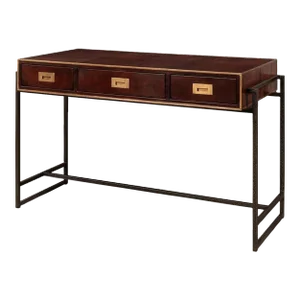 Modern Industrial Leather Desk