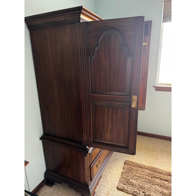 Chippendale 1974 Pennsylvania House Cherry Chifferobe Tall Chest For Sale - Image 3 of 7