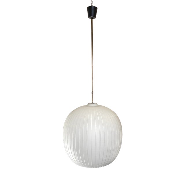 Opal Glass Pendant Light, 1960s For Sale