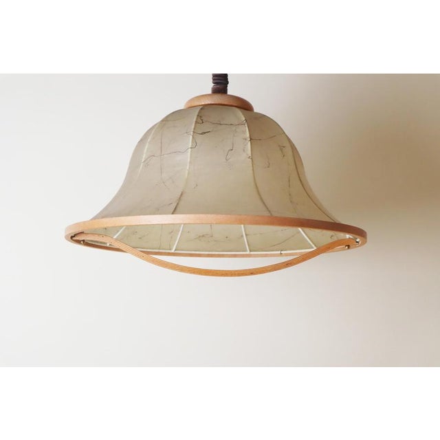 Cocoon Hanging Lamp in Beechwood, 1980s For Sale - Image 6 of 14