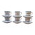 Vintage Crown Staffordshire Lyric Tunis Blue Fine Bone China – 6 Small Teacups & Saucers – 12 Piece Set – England For Sale