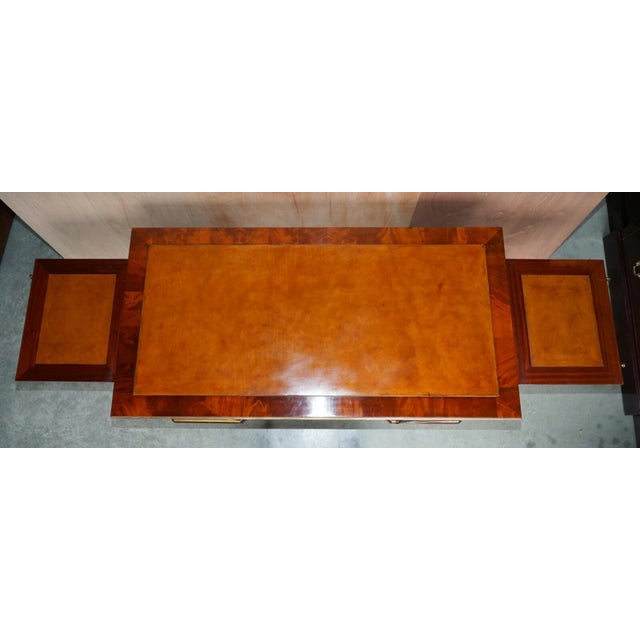 Brown Restored 19th Century Antique Russian Mahogany & Gilt Metal Partner Desk With Leather Armchair For Sale - Image 8 of 12