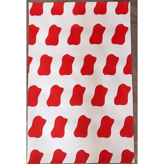 Claude Viallat, Untitled (Red), Original Signed Silkscreen Print, 1980 For Sale - Image 3 of 3