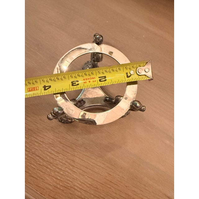 Crystal Rose Bowl on Silver Stand For Sale - Image 10 of 11
