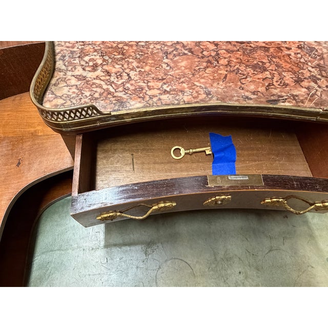 Green 19th Century Louis XVI Style Parquetry Bureau De Dame For Sale - Image 8 of 11