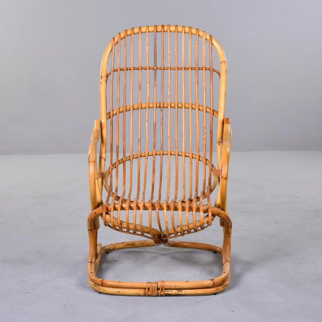 Tito Agnoli Vintage Italian Tito Agnoli Rattan Chair For Sale - Image 4 of 12