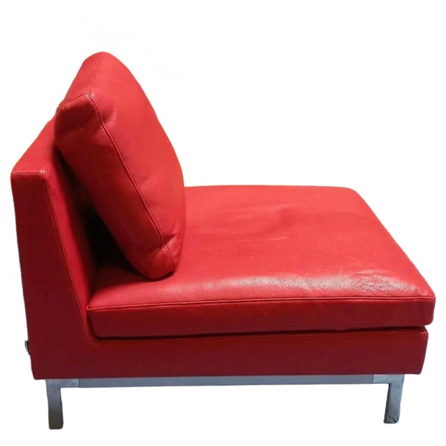 Ligne Roset Ligne Roset by Didier Gomez Stricto Sensu Red Leather Chairs - Set of 2 For Sale - Image 4 of 7