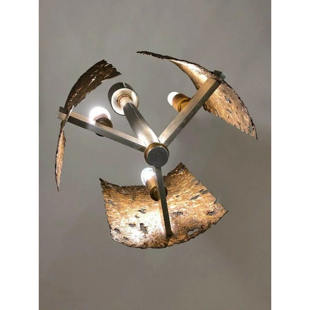 Bronze Sculptural Ceiling Lamp, France, 1970s For Sale - Image 6 of 11