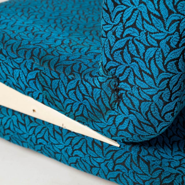 Space Age Lounge Chairs in Blue Pattened Upholstery, Former Czechoslovakia, 1970s, Set of 2 For Sale - Image 9 of 13