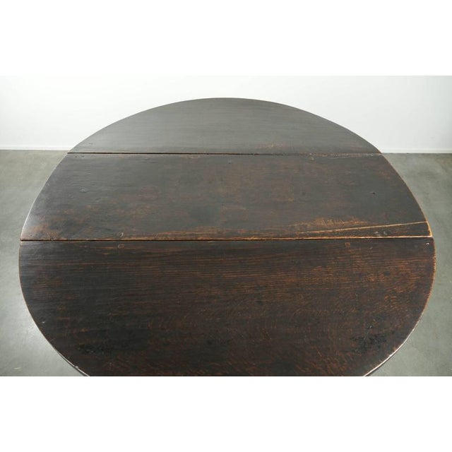 Antique English Oak Gateleg Table, 1800s For Sale - Image 9 of 17