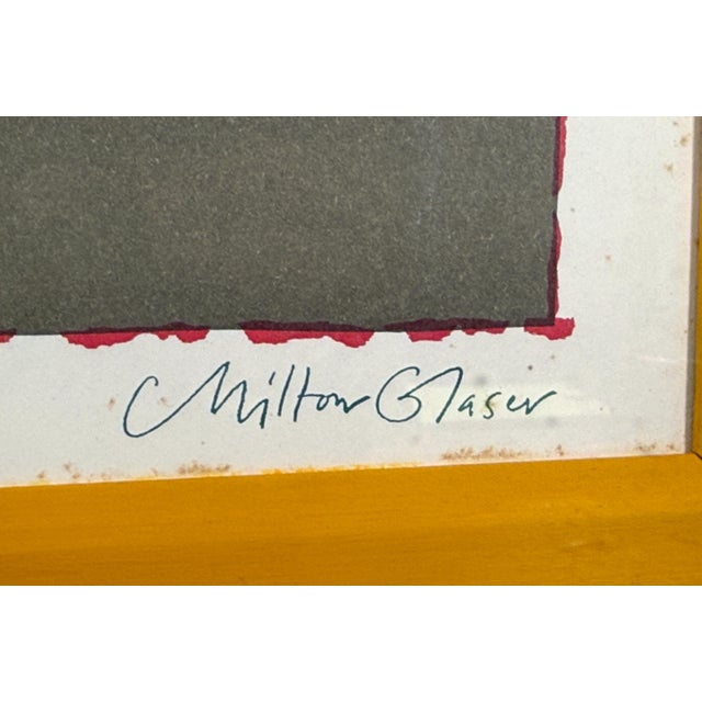 Glass Vintage Original Milton Glaser Lithograph Print / Poster for Long Wharf Theatre 25 Years For Sale - Image 7 of 8