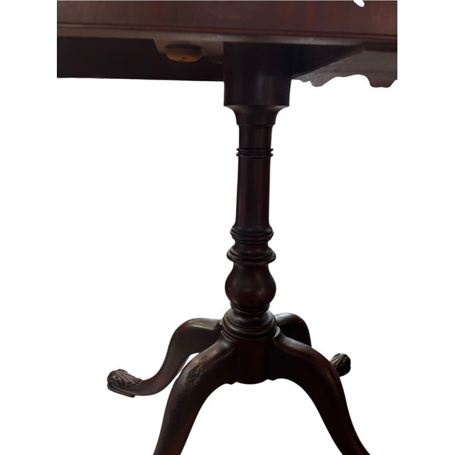 Coffee Antique Style Mahogany Card Table With Carved Cabriole Legs For Sale - Image 8 of 8