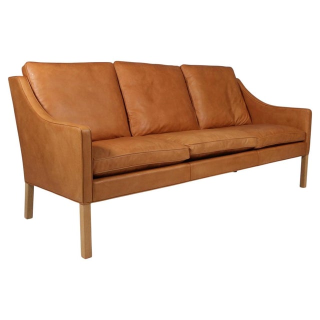 Brown Vintage Danish Model 2209 Three-Seat Sofa by Børge Mogensen For Sale - Image 8 of 8
