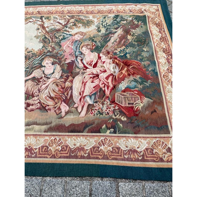 Vintage Aubusson Hand Woven Tapestry, 1990s For Sale - Image 15 of 18