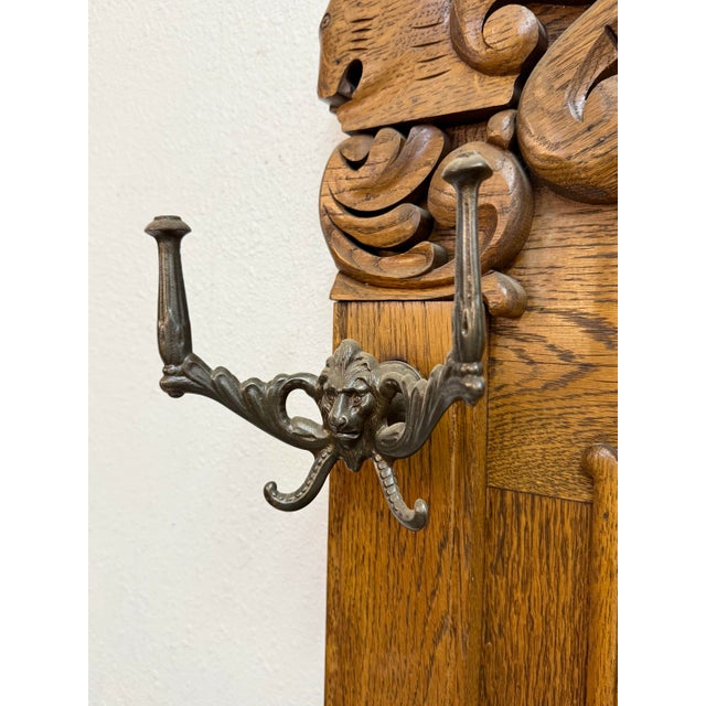 Vintage Oak Hall Rack For Sale - Image 10 of 11