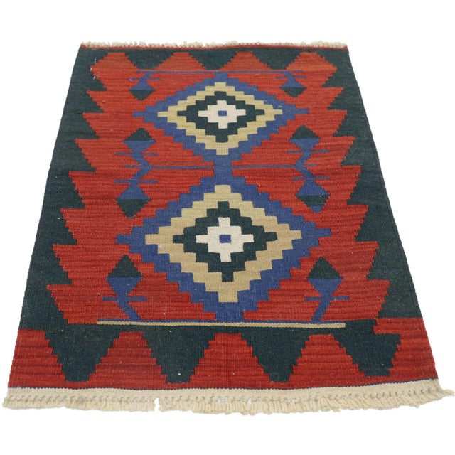 Tribal Vintage Persian Shiraz Kilim Rug - 02'00 X 02'11 For Sale - Image 3 of 9