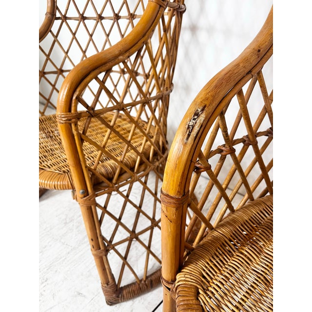 Vintage Hooded Rattan Chairs- A Pair For Sale In Tampa - Image 6 of 12