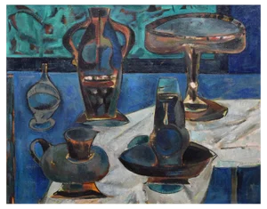 Włodzimierz Buczek, Still Life with a Bottle, 1970s, Oil on Canvas