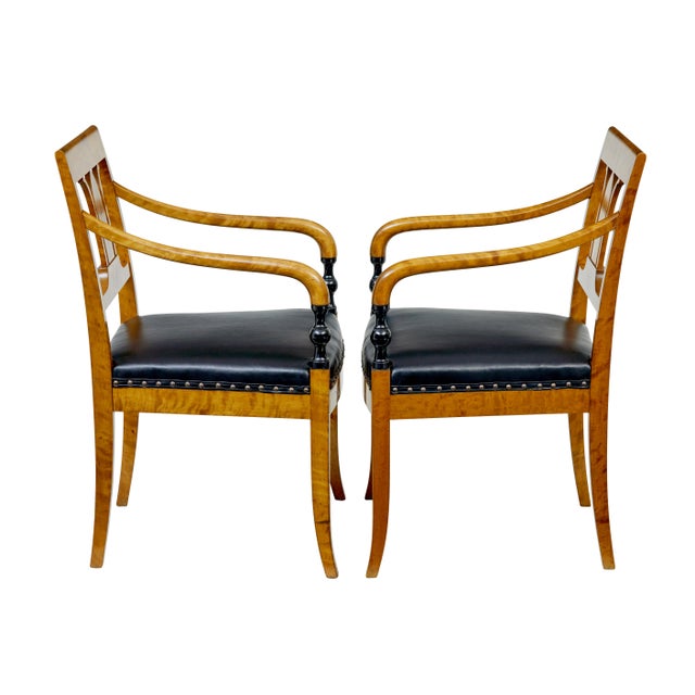 Vintage Art Deco Scandinavian Birch Armchairs, 1930, Set of 2 For Sale - Image 3 of 9