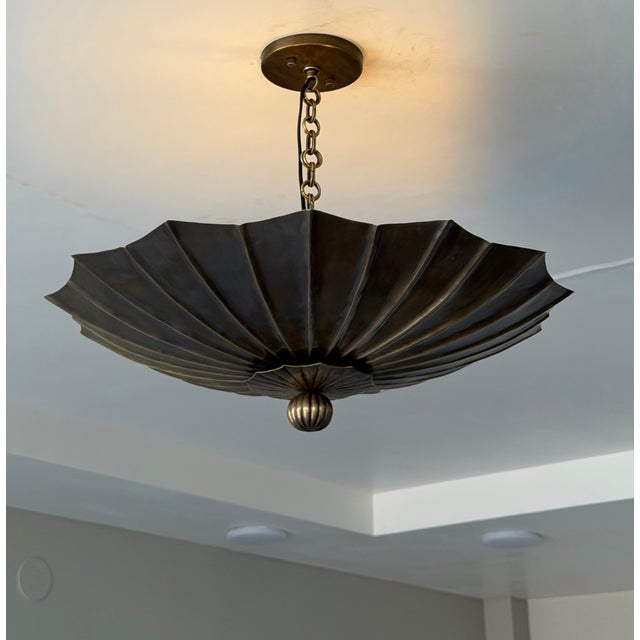 Not Yet Made - Made To Order Antique Brass Pendant Light, Handmade Vintage Ceiling Light Fixture For Sale - Image 5 of 14