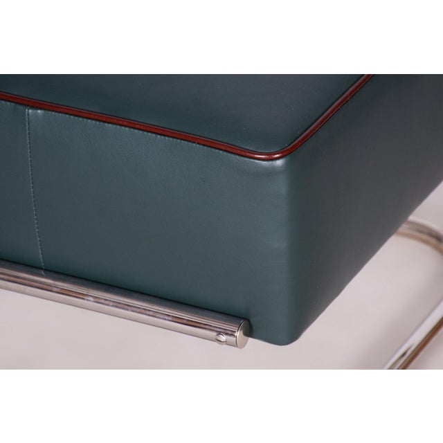 Czech Bauhaus Ottoman in Chrome, Steel and Leather by R Slezák for Slezak Factories, 1930s For Sale - Image 6 of 7