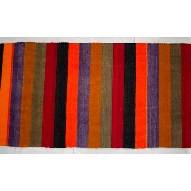 1970s Flat Weave Runner Rug Turkish Kilim Stair Tread - 2′4″ × 18′10″ For Sale - Image 13 of 16