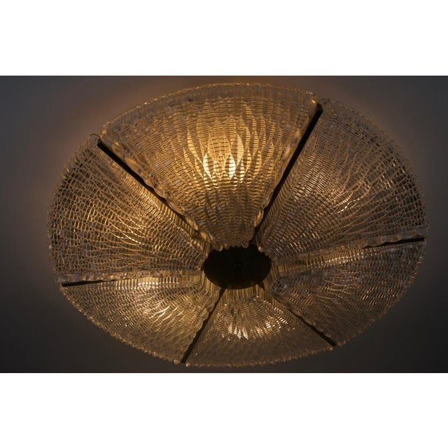 1940s Large Art Deco Metal and Glass Flush Mount, Germany, 1940s For Sale - Image 5 of 13