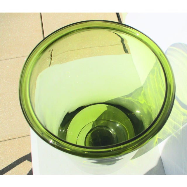 Green Blown Glass Cylinder Vase. Chairish