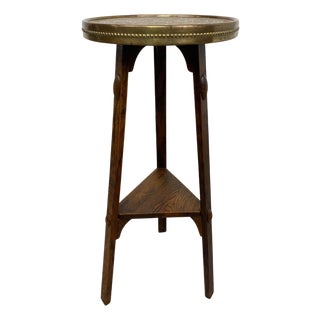 Jugendstil Side Table with Brass Top attributed to Joseph Maria Olbrich, 1890s For Sale