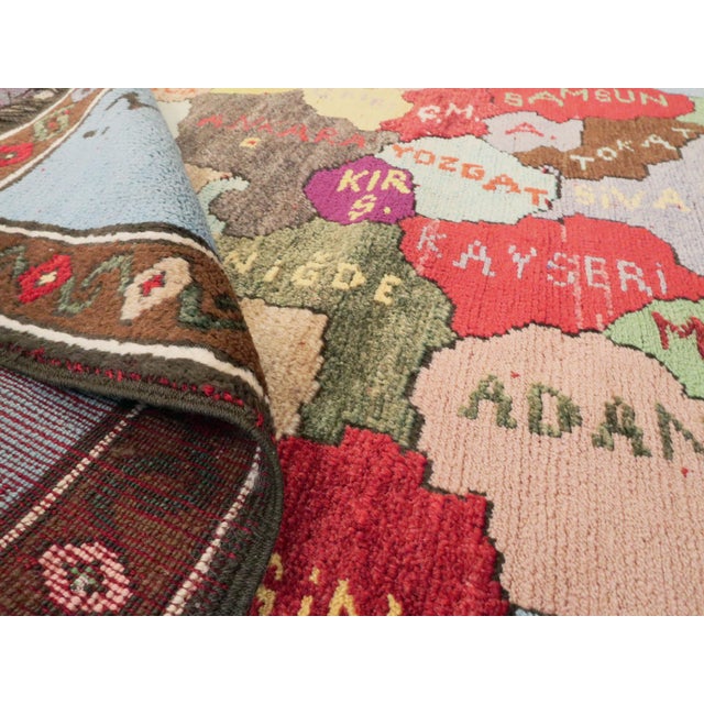 Galerie Shabab Collection Mid-20th Century Turkish Map Rug For Sale - Image 10 of 11