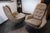 This distinctive pair of high-back swivel lounge armchairs was manufactured in Czechoslovakia by UP Závody Rousínov during...