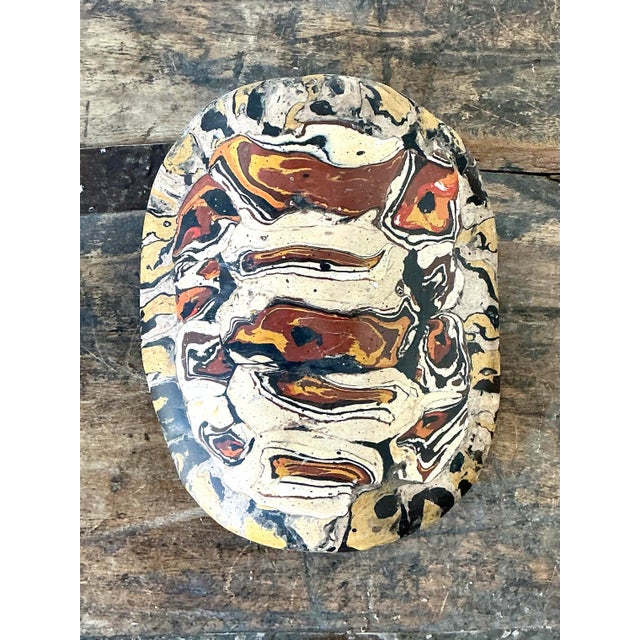 Vintage Italian Scagliola Artisanal Pigmented Plaster Turtle Shell For Sale - Image 10 of 12