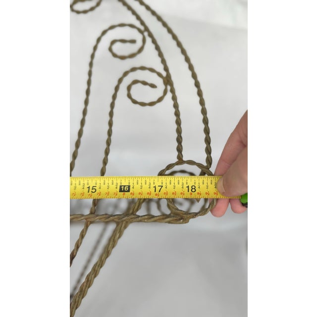 Shabby Chic Vintage French-Style Twisted Wire Wall Basket – Ornate Scrollwork Garden or Plant Decor For Sale - Image 3 of 7