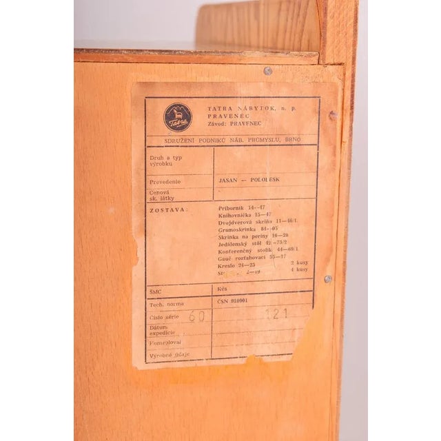 Mid-Century Ash Display Cabinet attributed to Tatra Pravenec, 1950s For Sale - Image 10 of 11