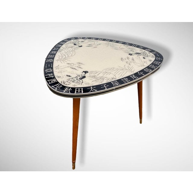 Kidney Shaped Coffee Table with Geisha Motif, 1950s For Sale - Image 6 of 18
