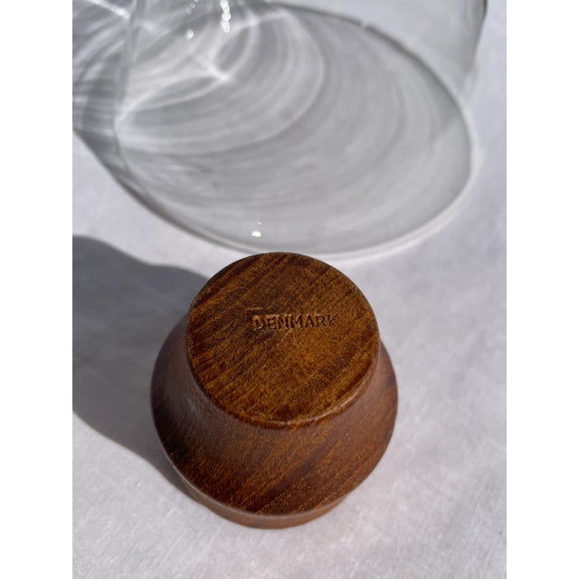 Mid 20th Century Vintage Mid Century Danish Modern Teak Topped Glass Decanter For Sale - Image 5 of 10
