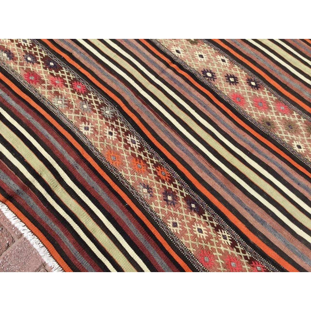 Vintage Turkish Striped Kilim Rug - 58" X 94.5" For Sale In Raleigh - Image 6 of 11