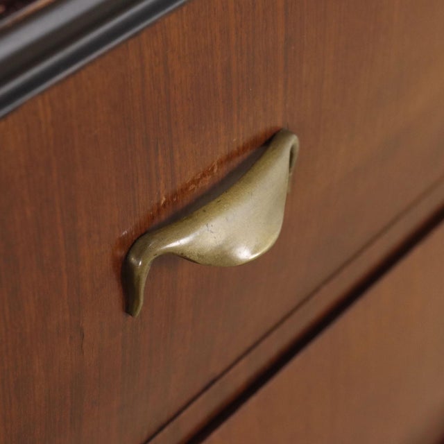 Vintage Dressing Table in Wood & Glass Top with Mirror, Italy, 1960s For Sale - Image 6 of 11